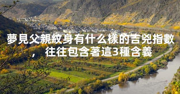 夢見父親紋身有什么樣的吉兇指數，往往包含著這3種含義